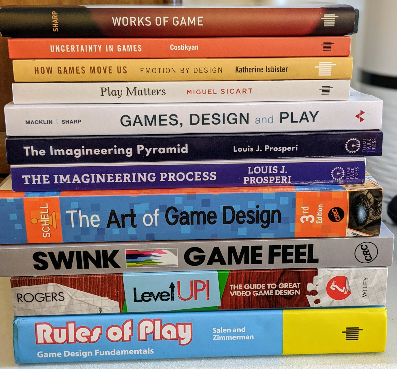 Books on game design and engineering experiences